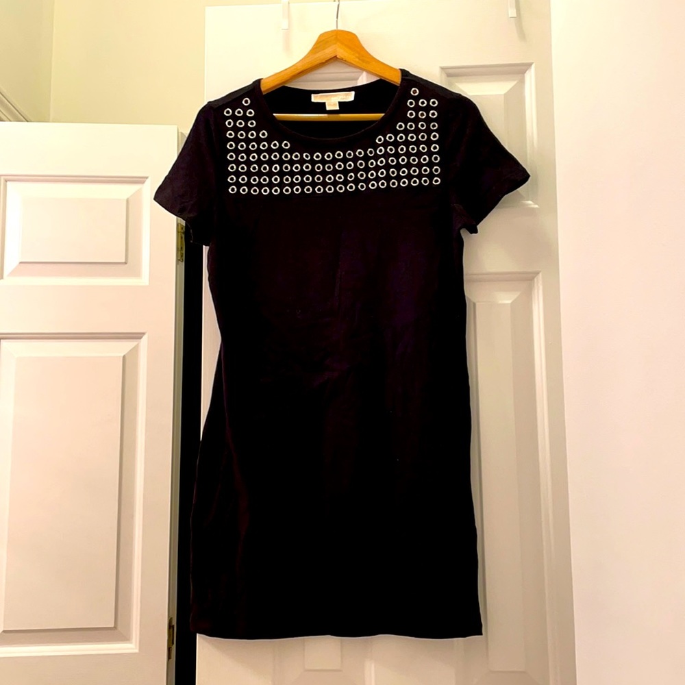 Michael Kors short sleeve black dress with studs